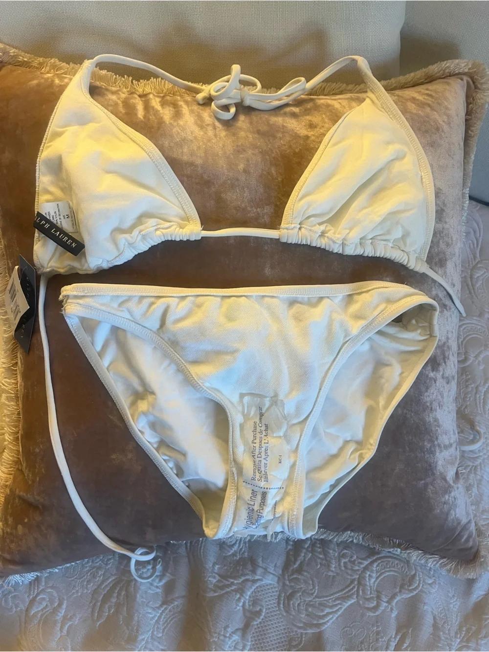 Ralph Lauren Embroidered Polo Bikini Set - Triangle Top (md) & Bottom (sm) NWT